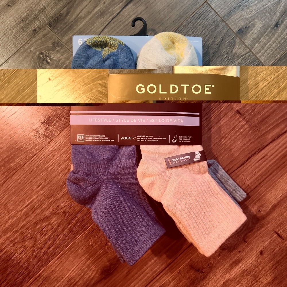 2 Gold Toe-Lifestyle Men's 6 Pack Cushioned Quarter Socks 6-12.5 Multicolor New - Picture 5 of 7